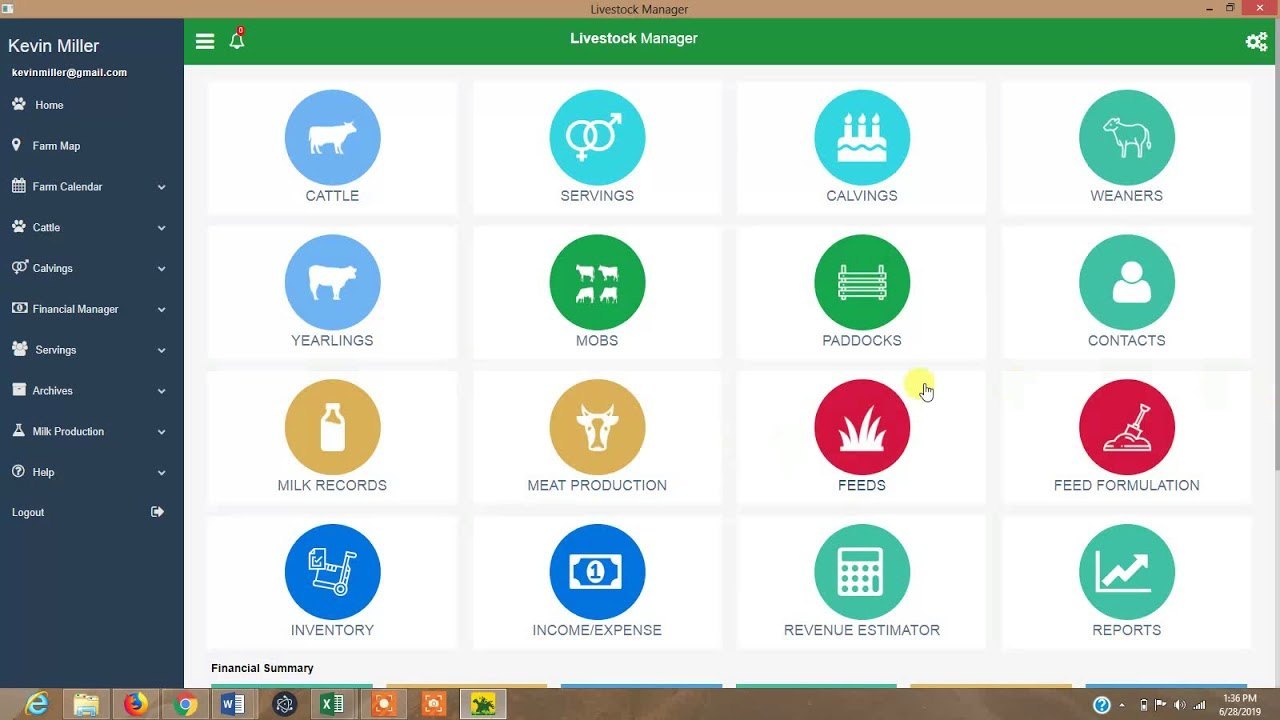 Farm management dashboard